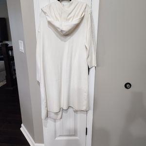 Open front Duster with rhinestones Ivory color